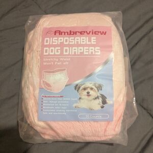 Ambreview Disposable Soft Pink Dog Diapers